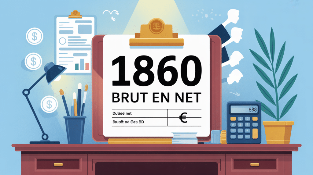 Illustration moderne de la conversion 1860 brut en net