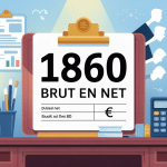 Illustration moderne de la conversion 1860 brut en net