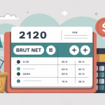 Illustration fiche de paie thème 2120 brut en net