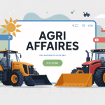 Illustration agri affaires matériel agricole plateforme en ligne