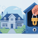 Illustration boîte à clé sécurisée extérieur assurance sur maison