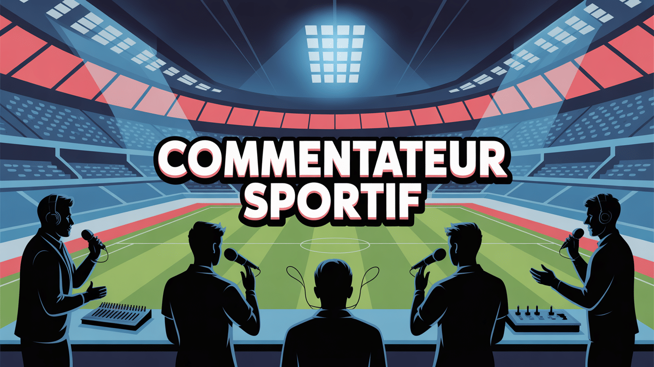 comment devenir commentateur sportif illustration vectorielle commentateurs micro terrain