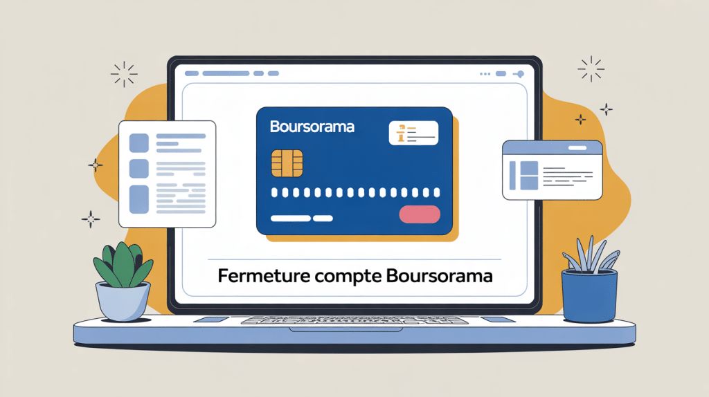 illustration comment fermer un compte boursorama ambiance sereine