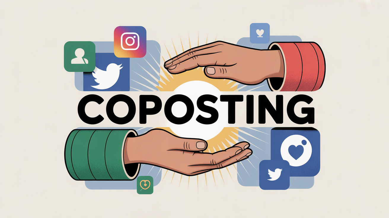 coposting concept stylisé réseaux sociaux