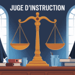 devenir juge d'instruction illustration stylisée balance justice