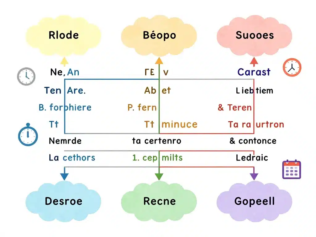 diagramme la valeur des temps tableau conjugaison