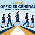 Illustration femme général gendarmerie podium