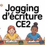 illustration jogging d ecriture ce2 élèves motivés