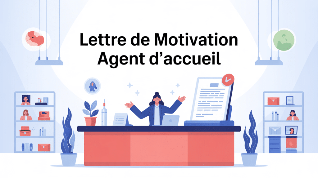 Illustration lettre de motivation agent d'accueil moderne