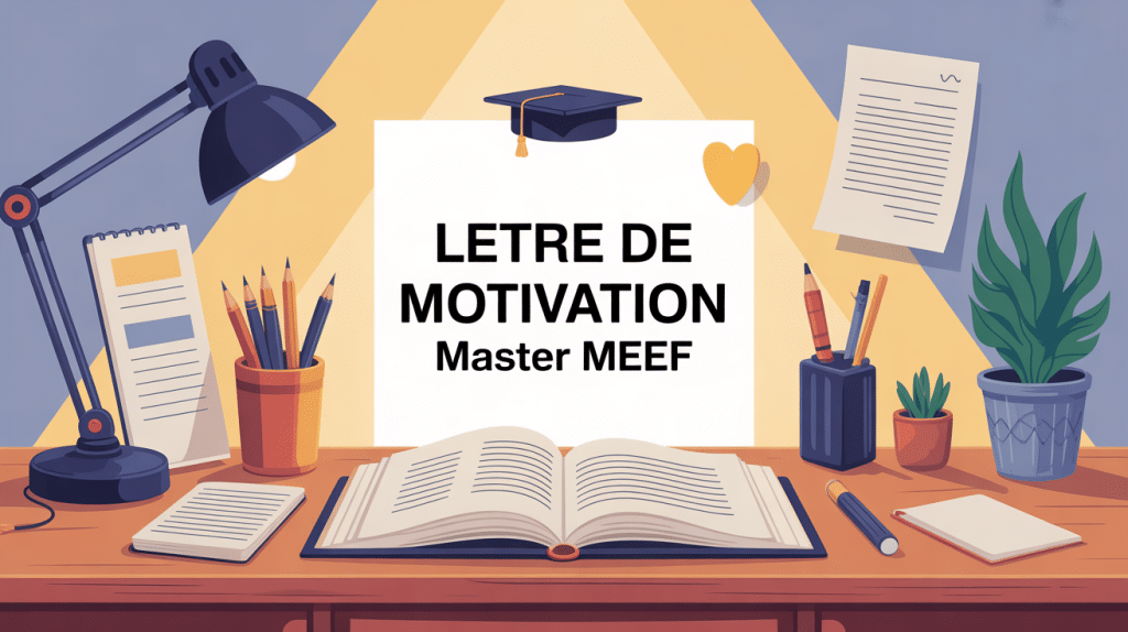 illustration lettre de motivation master meef sur bureau