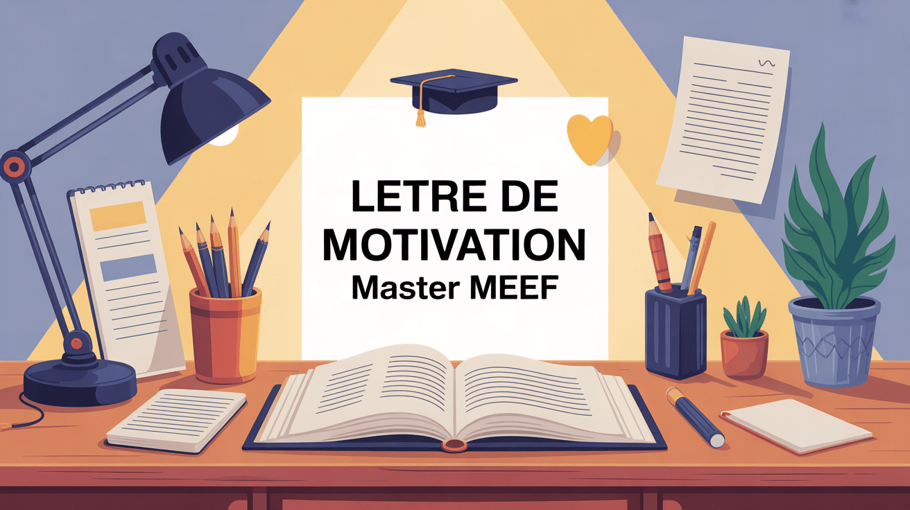 illustration lettre de motivation master meef sur bureau