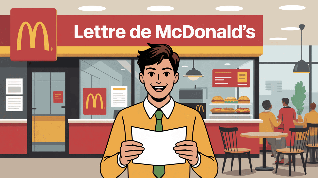 lettre de motivation mcdo jeune candidat devant restaurant