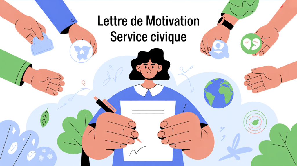 Illustration rédaction lettre de motivation service civique jeune et engagement