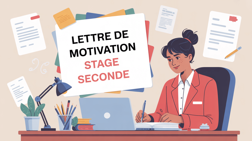 illustration lettre de motivation stage seconde élève au bureau
