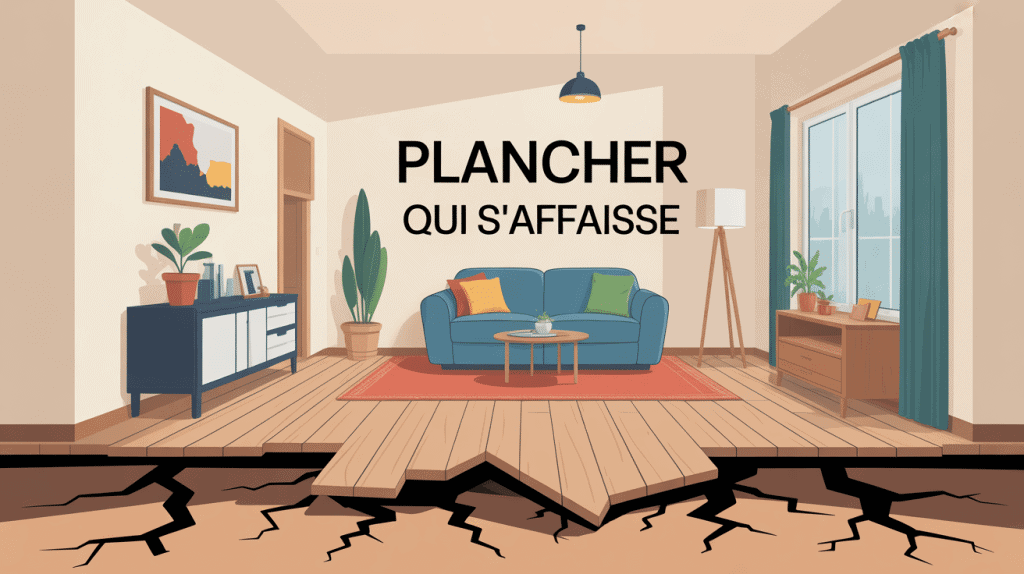Plancher qui s'affaisse assurance maison, sol affaissé et meubles inclinés