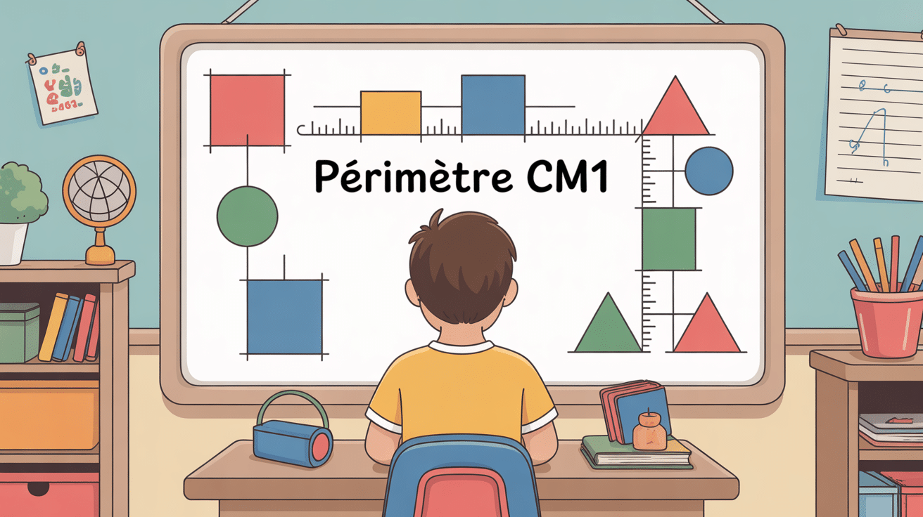 problème périmètre cm1 illustration élève salle classe