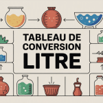 tableau de conversion litre illustration vectorielle pédagogique
