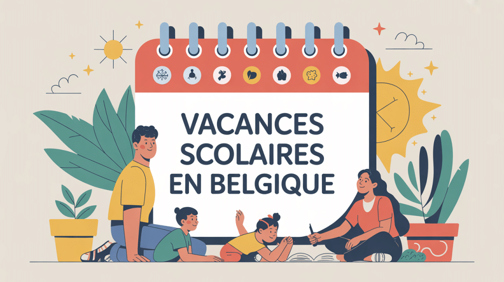 Illustration calendrier vacances scolaires en Belgique