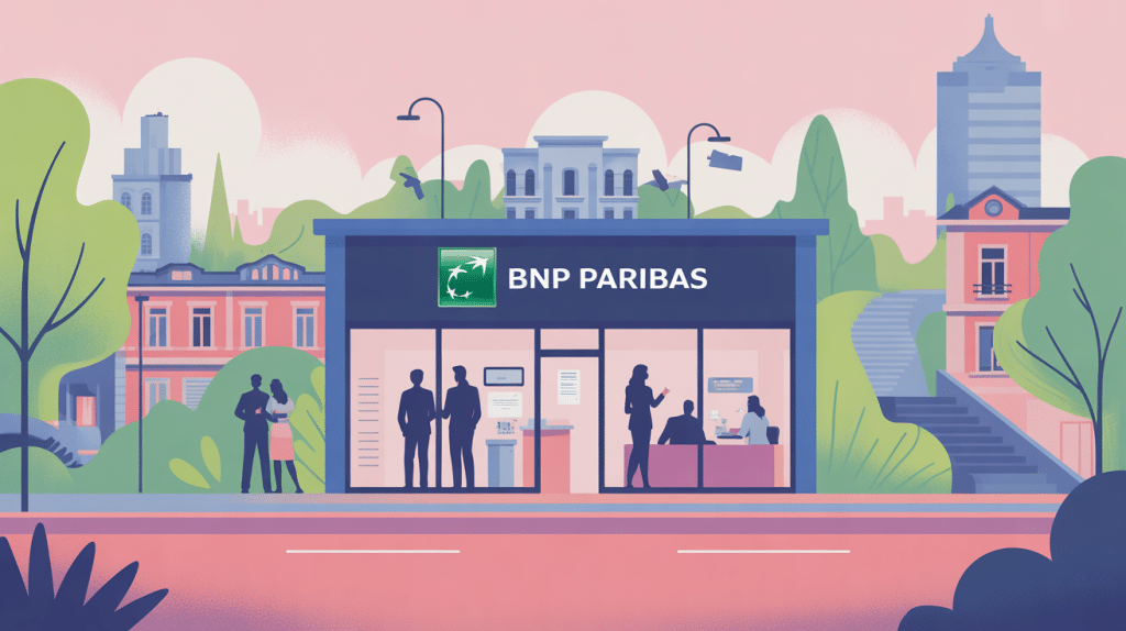 illustration agence bnp paribas fleury les aubrais stylisée