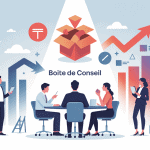 Illustration boite de conseil transformation entreprise