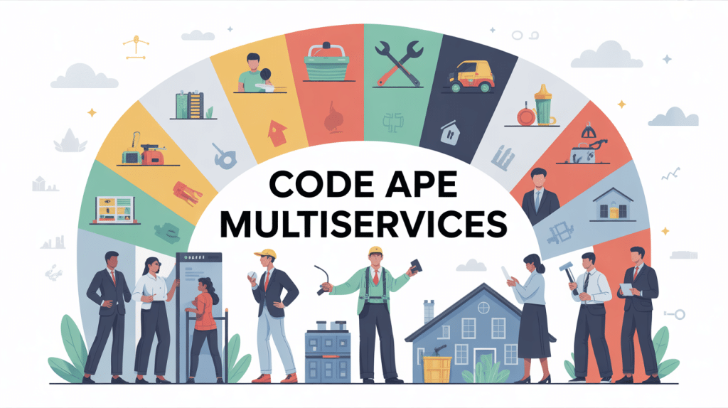 Illustration code ape multiservices pour entreprises multi-activités