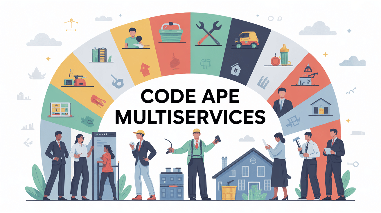 Illustration code ape multiservices pour entreprises multi-activités