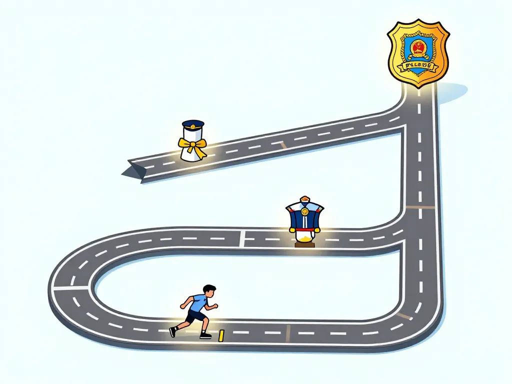 schéma comment devenir inspecteur de police étapes clés