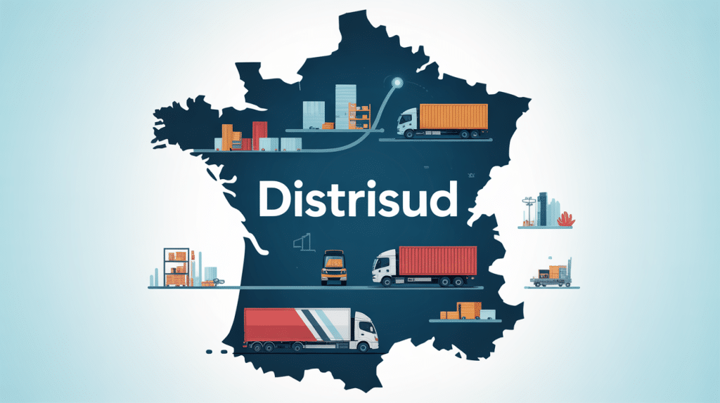 Illustration vectorielle de Distrisud, réseau distribution sud France