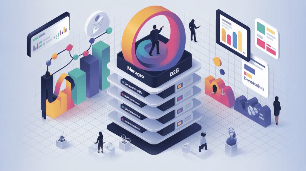 illustration manageo prospection b2b plateforme data