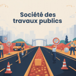 Illustration chantier routier société des travaux publics