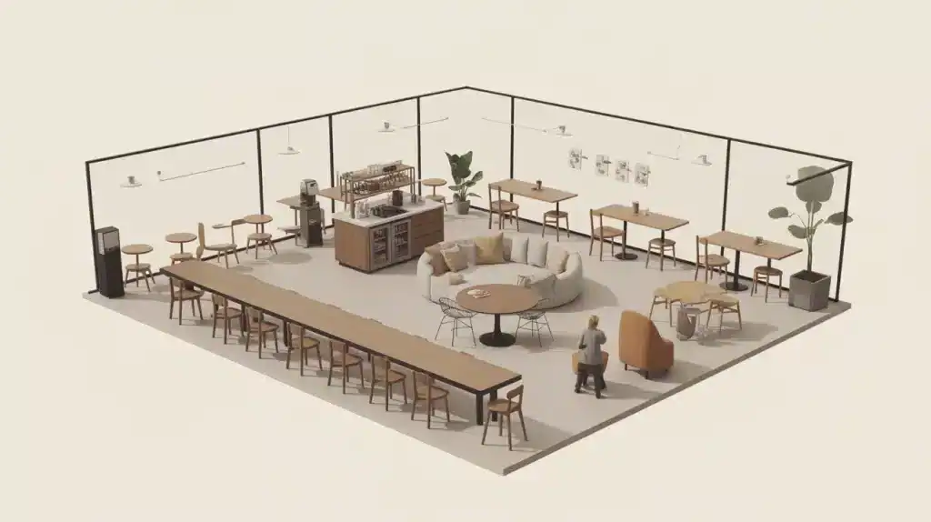 Aménagement cafétéria entreprise : espace convivial et conforme