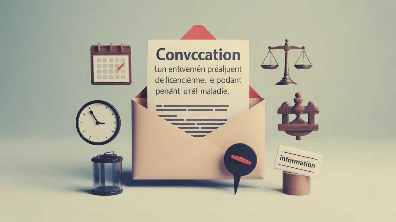 Convocation à un entretien préalable de licenciement pendant un arrêt maladie, lettre et repères juridiques