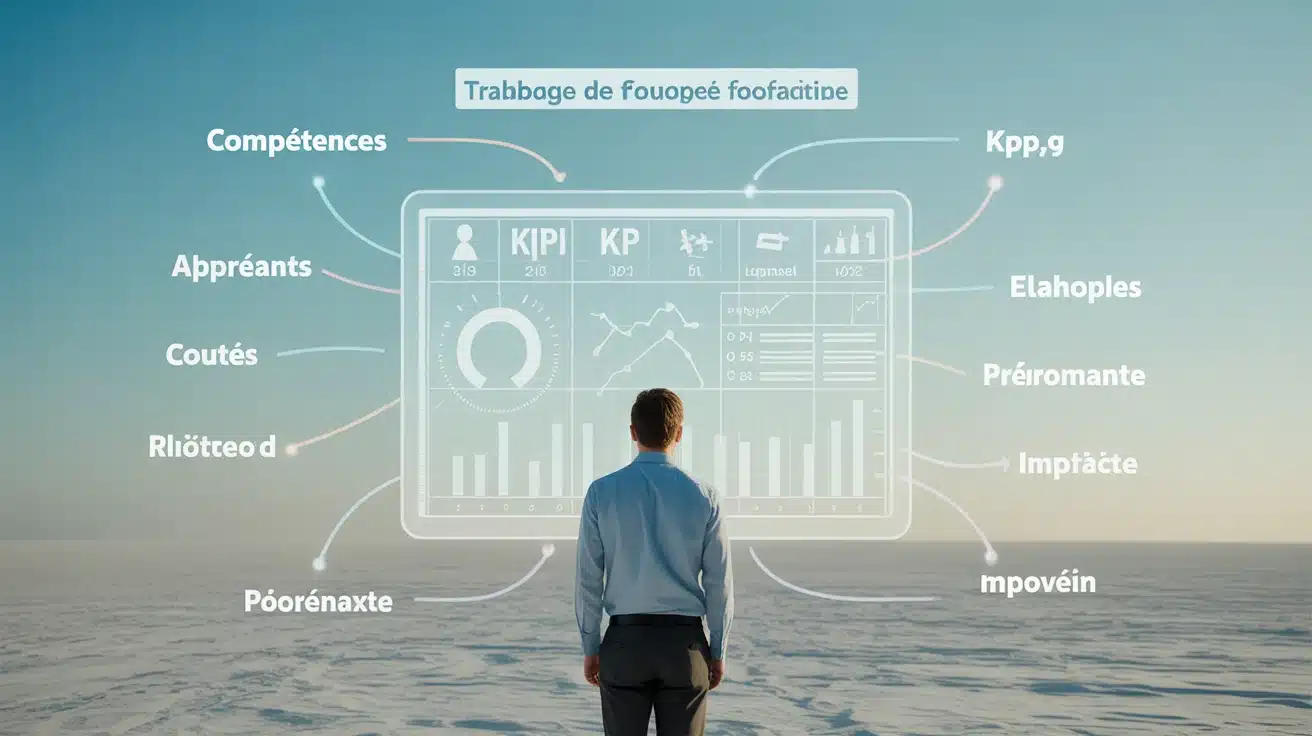 Tableau de bord de formation avec KPI, ROI et automatisation