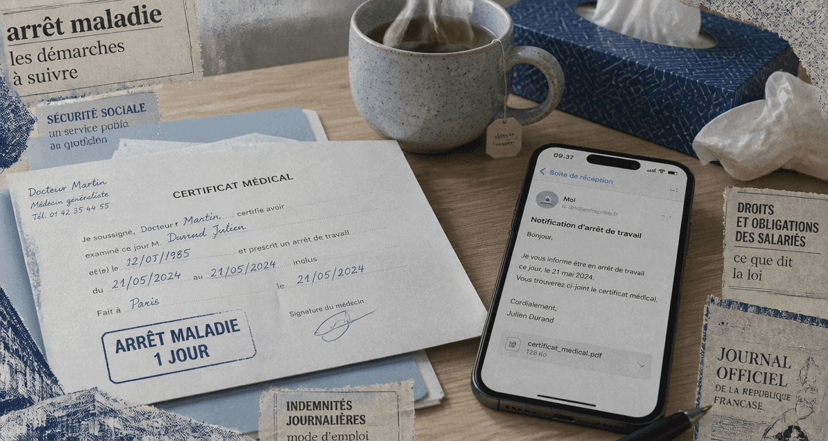 arret maladie un jour certificat employeur