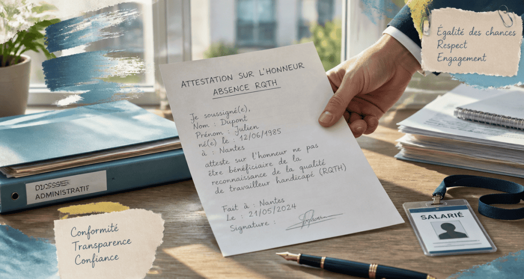 autorisation absence rqth attestation sur bureau
