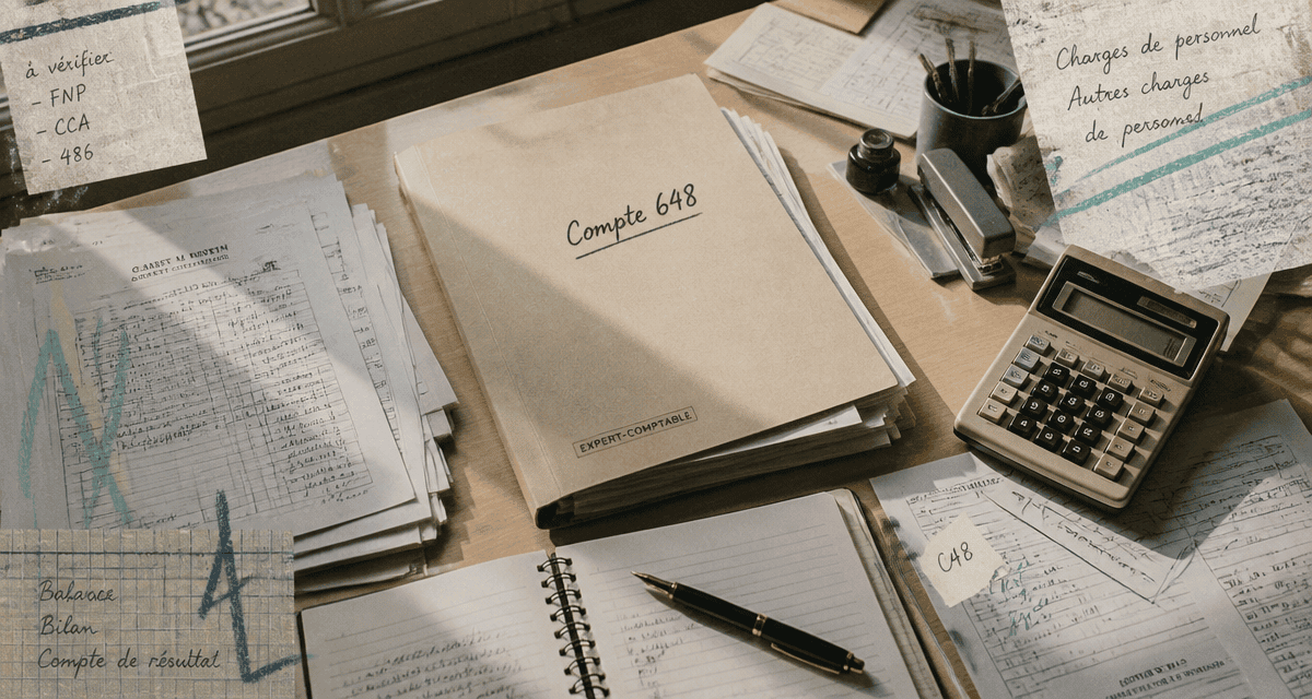 compte 648 dossier comptable sur bureau