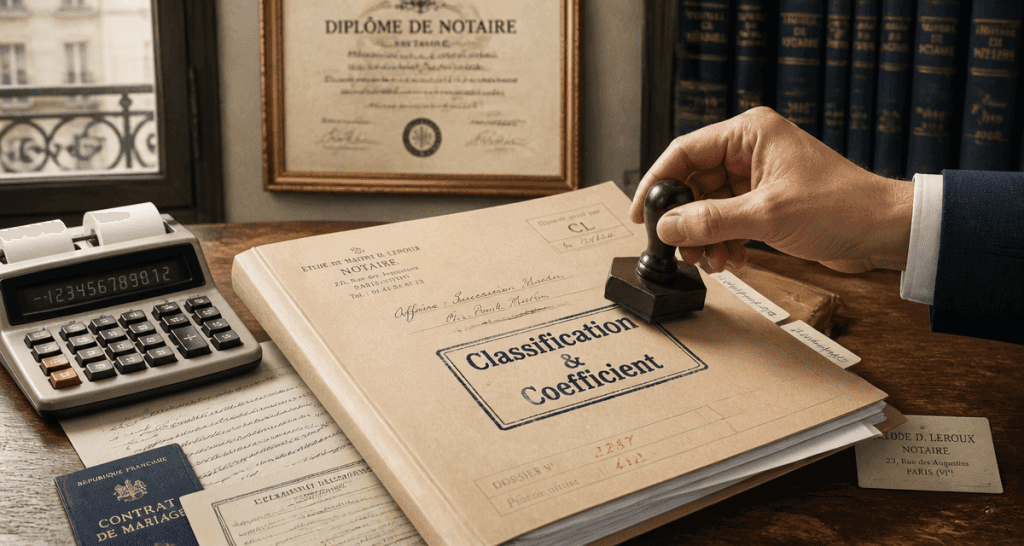 convention collective notariat classification dossier coefficient diplôme