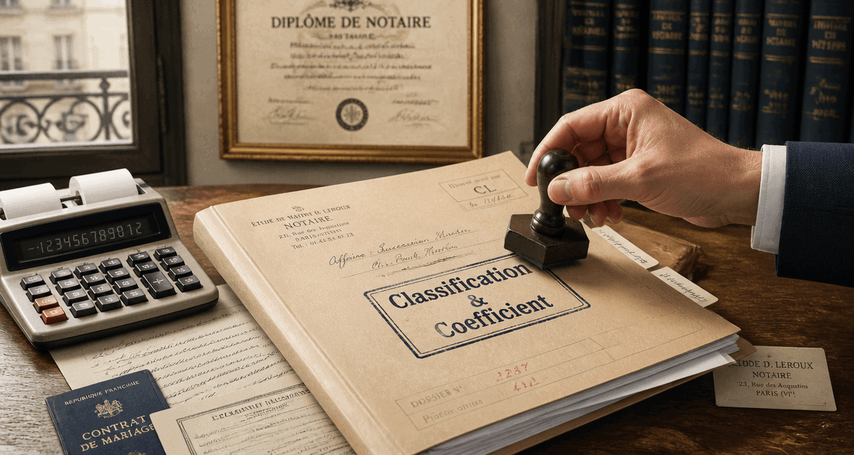 convention collective notariat classification dossier coefficient diplôme