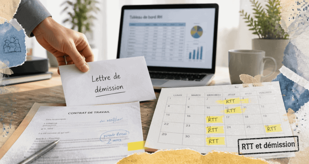 Démission et RTT sur planning et contrat