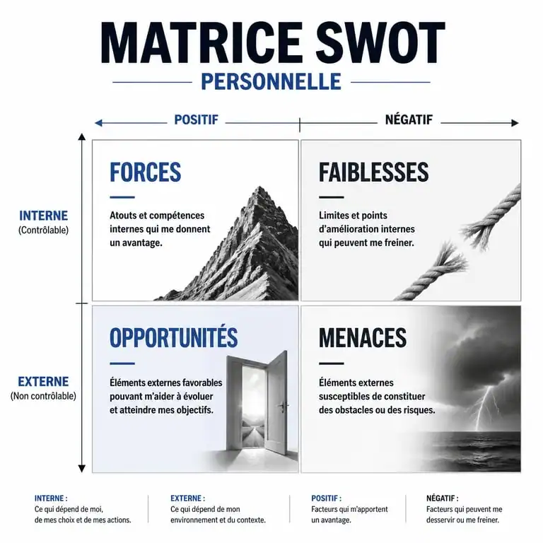Matrice SWOT personnelle pour le développement de carrière