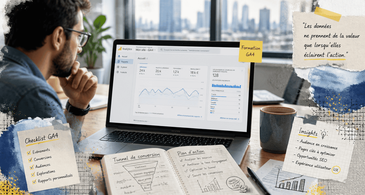 formation à google analytics 4 sur ordinateur portable