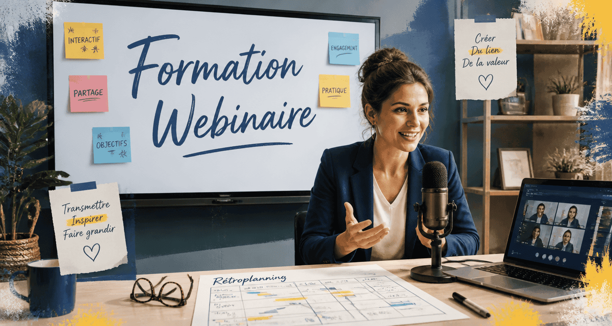 Formatrice animant une formation webinaire en studio