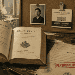 la personnalité juridique sur bureau ancien avec documents