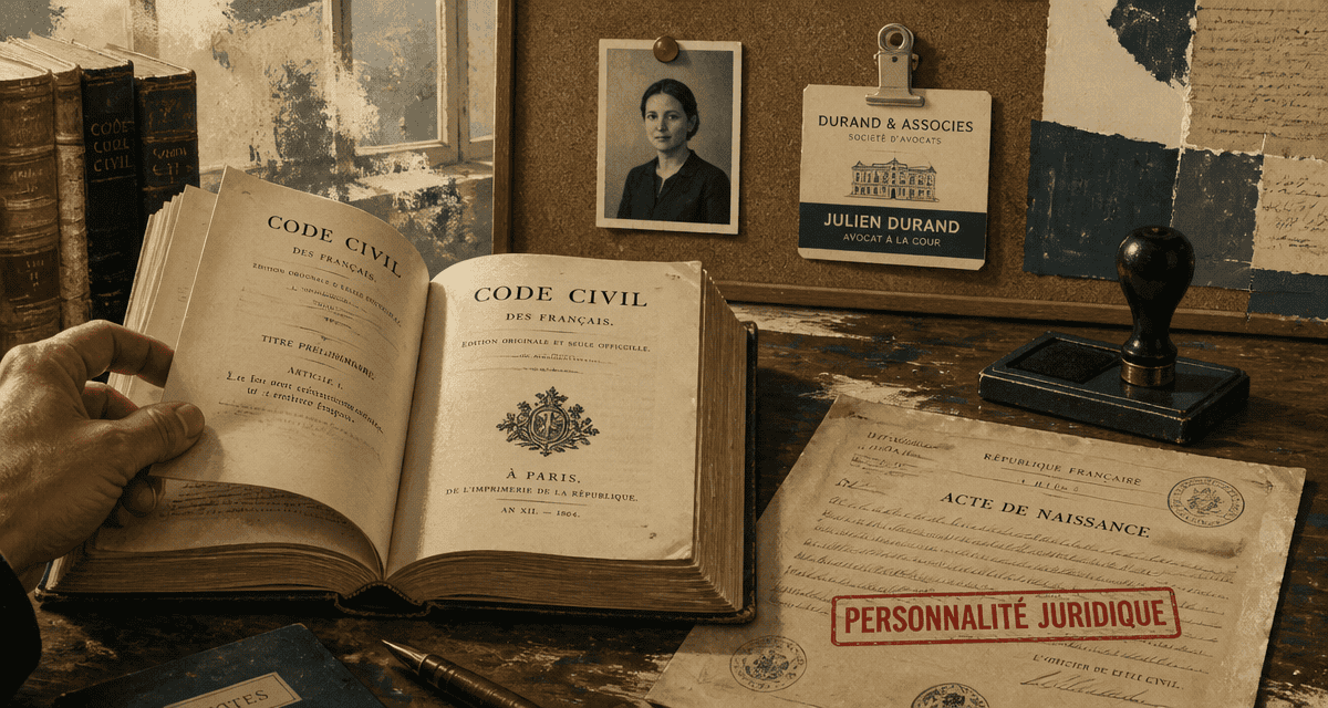 la personnalité juridique sur bureau ancien avec documents
