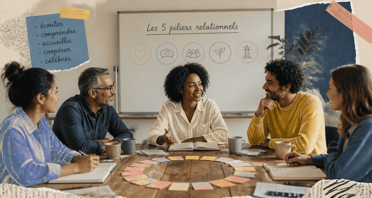 Groupe en réunion illustrant le relationnel