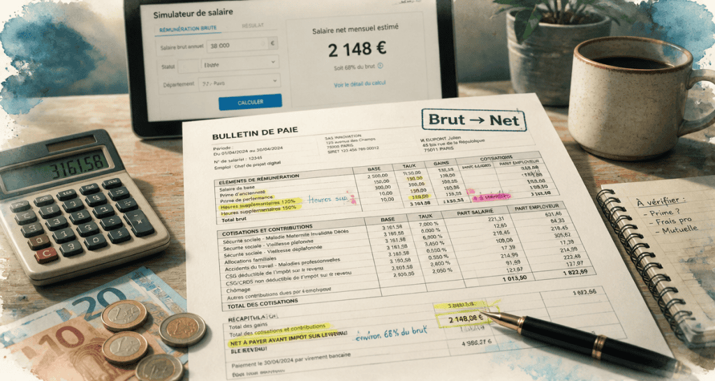 Salaire brut en net centenaire.org bulletin paie