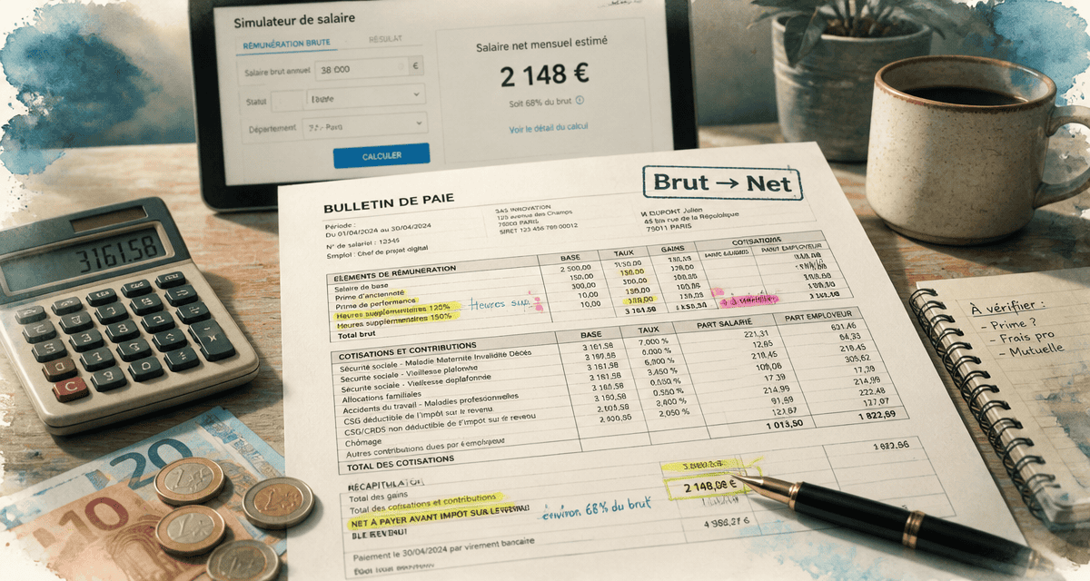 Salaire brut en net centenaire.org bulletin paie