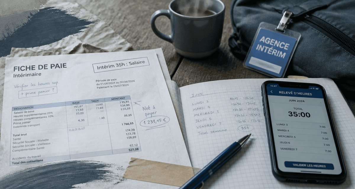 salaire interimaire 35h fiche de paie sur bureau