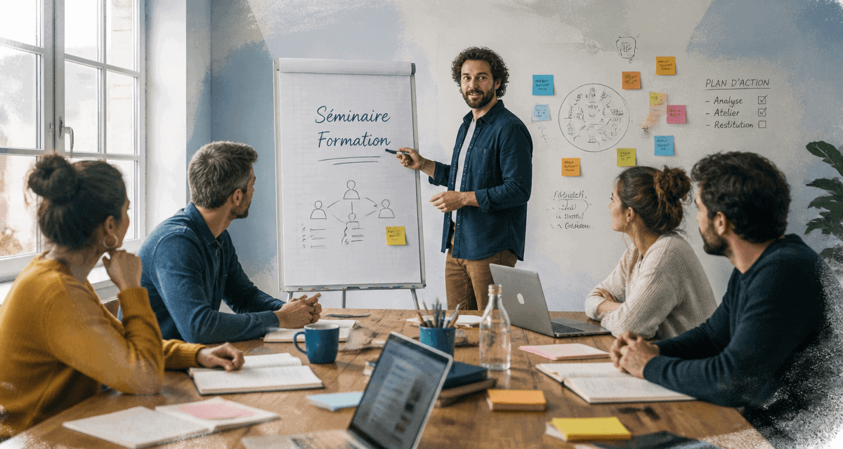 Séminaire de formation, professionnels en atelier