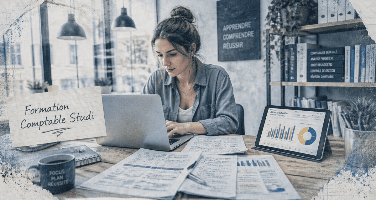 studi formation comptable jeune femme ordinateur
